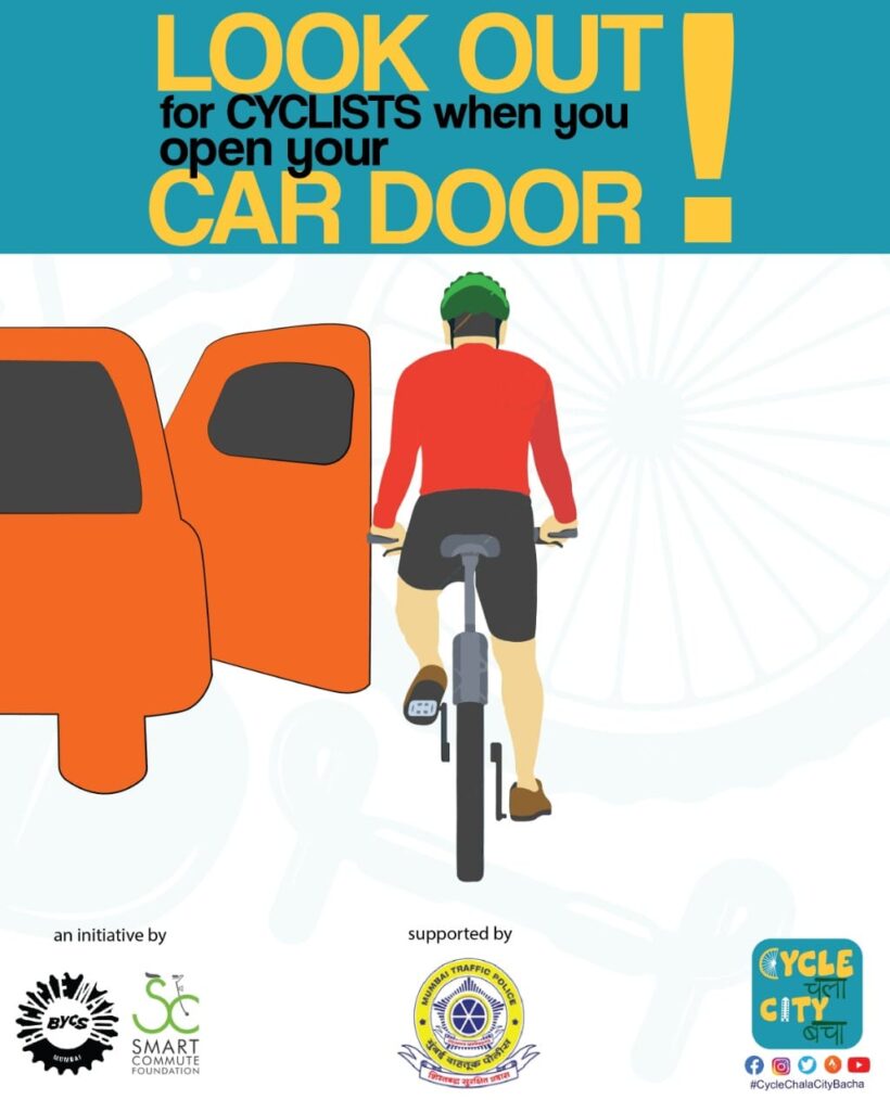 🚦LOOK OUT FOR CYCLISTS WHEN YOU OPEN THE CAR DOOR 👀🚲🚗🚦